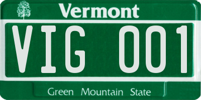VT license plate VIG001