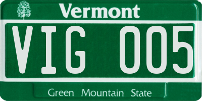 VT license plate VIG005