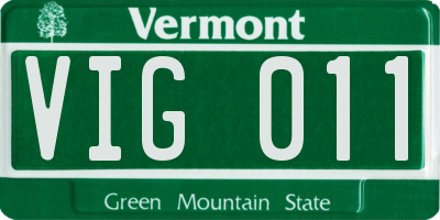 VT license plate VIG011