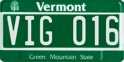 VT license plate VIG016