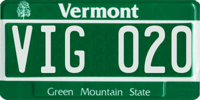 VT license plate VIG020
