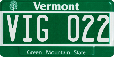 VT license plate VIG022