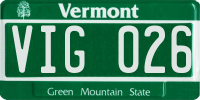 VT license plate VIG026