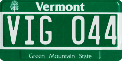 VT license plate VIG044