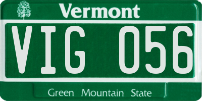 VT license plate VIG056
