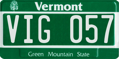 VT license plate VIG057