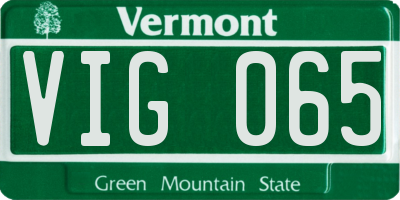 VT license plate VIG065