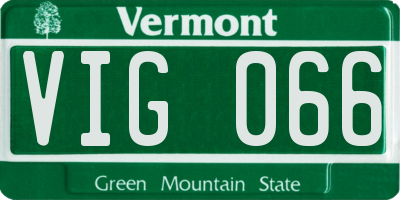 VT license plate VIG066