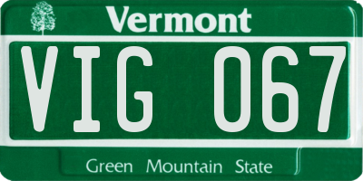 VT license plate VIG067