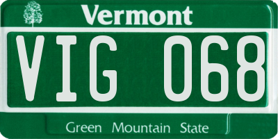VT license plate VIG068