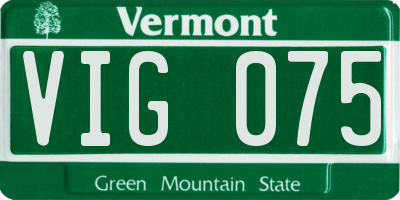 VT license plate VIG075