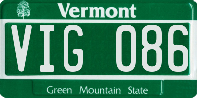 VT license plate VIG086