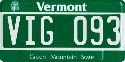 VT license plate VIG093