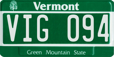 VT license plate VIG094