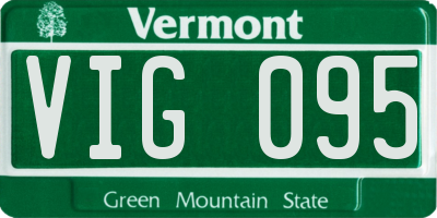 VT license plate VIG095