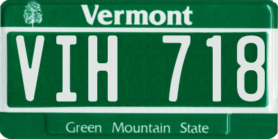 VT license plate VIH718