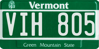 VT license plate VIH805