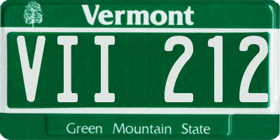 VT license plate VII212