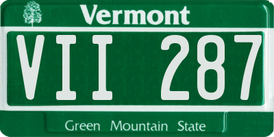 VT license plate VII287