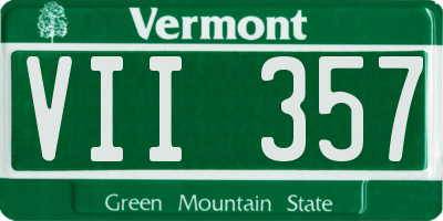 VT license plate VII357