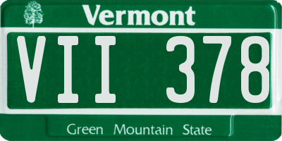 VT license plate VII378