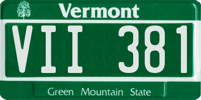 VT license plate VII381