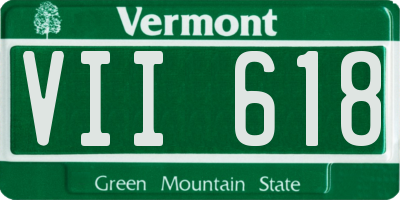 VT license plate VII618