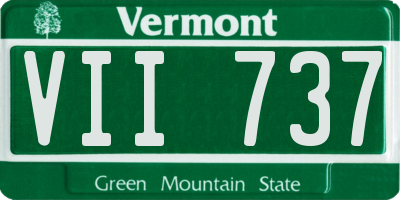 VT license plate VII737