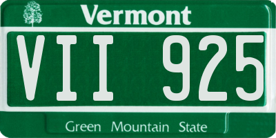 VT license plate VII925