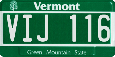 VT license plate VIJ116