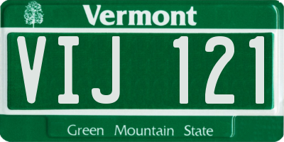 VT license plate VIJ121