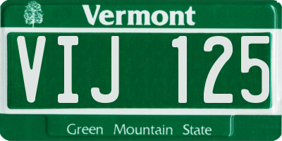 VT license plate VIJ125