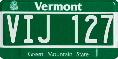 VT license plate VIJ127