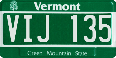 VT license plate VIJ135