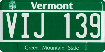VT license plate VIJ139
