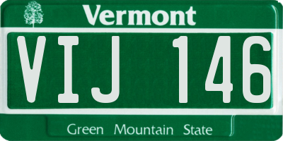 VT license plate VIJ146