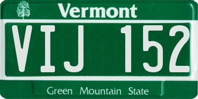 VT license plate VIJ152
