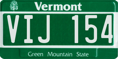 VT license plate VIJ154
