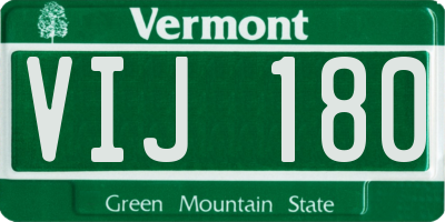 VT license plate VIJ180