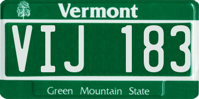 VT license plate VIJ183