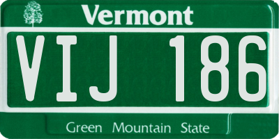 VT license plate VIJ186