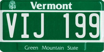 VT license plate VIJ199