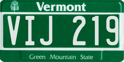 VT license plate VIJ219