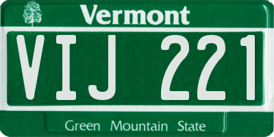 VT license plate VIJ221
