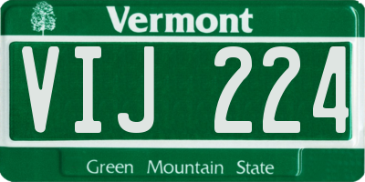 VT license plate VIJ224
