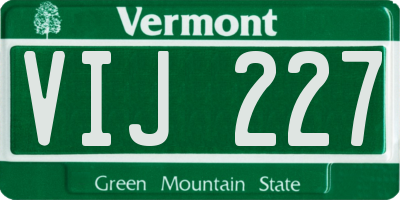 VT license plate VIJ227