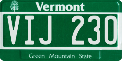 VT license plate VIJ230