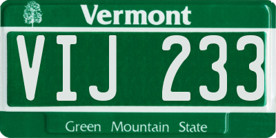 VT license plate VIJ233