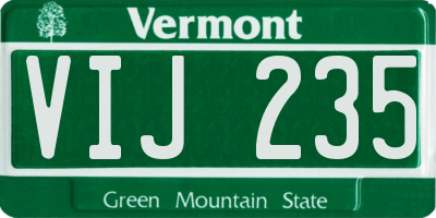 VT license plate VIJ235