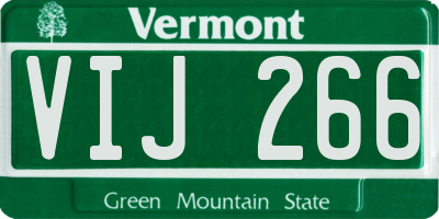 VT license plate VIJ266